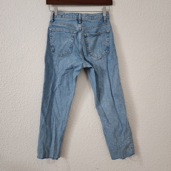 Topshop High Waisted Straight Leg Jeans Light Wash Women's Size 25 - Picture 3 of 6